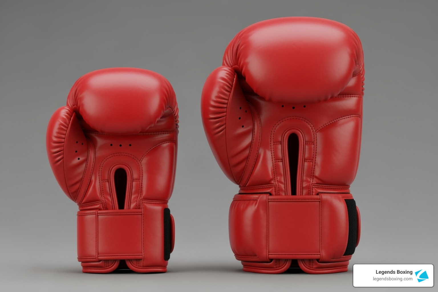 10 oz glove next to a 16 oz glove showing the clear difference in padding and overall size